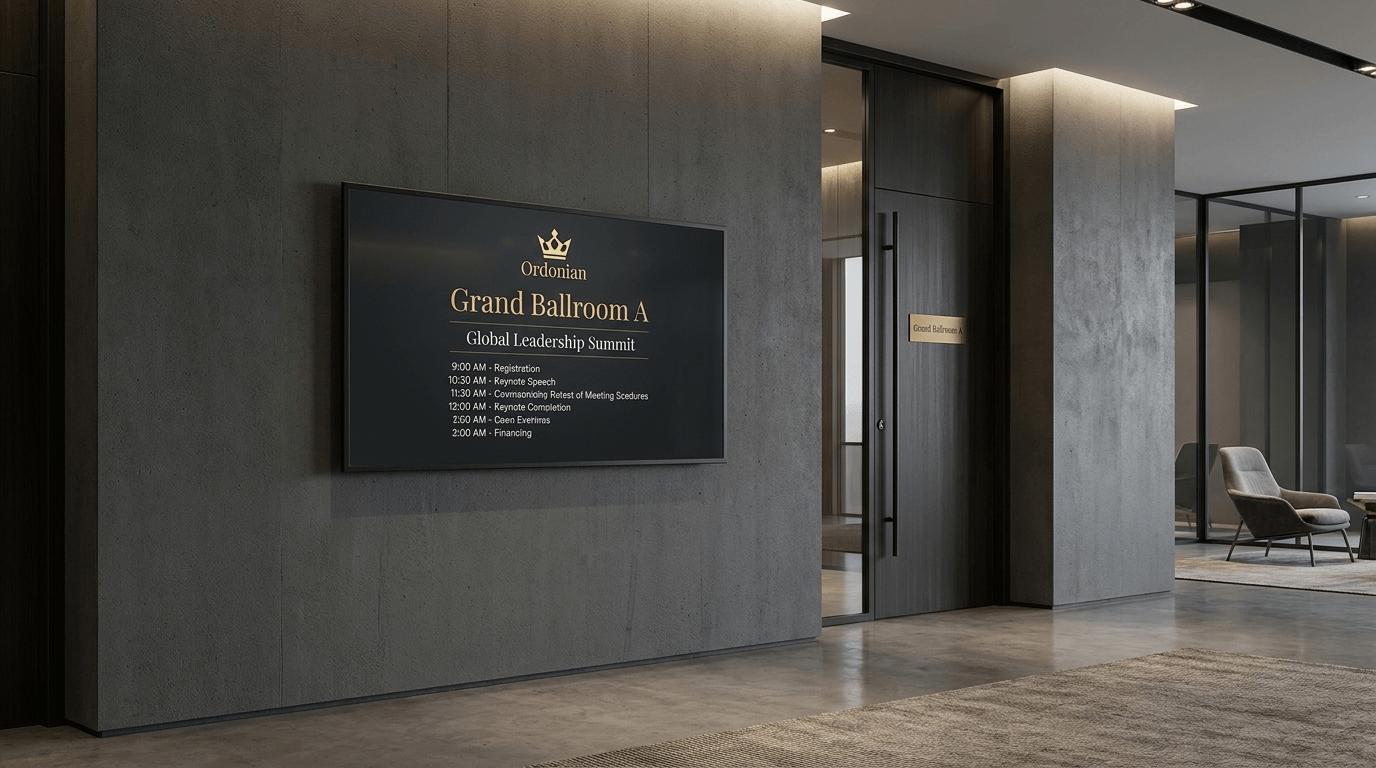 Healthcare digital signage displaying patient wayfinding and department directories